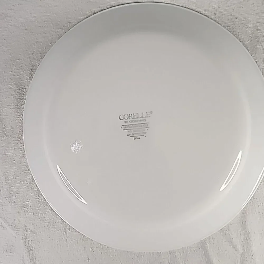 Plate Dinner Corning Ware Corelle Country Cornflower Pattern Flower Basket VTG